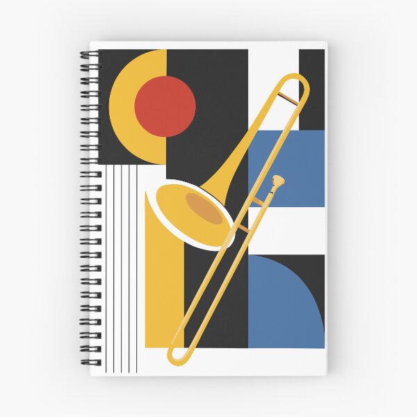 Item preview, Bauhaus Trombone Art, Mid-Century Modern Music Decor designed and sold by Studio pod Burom.