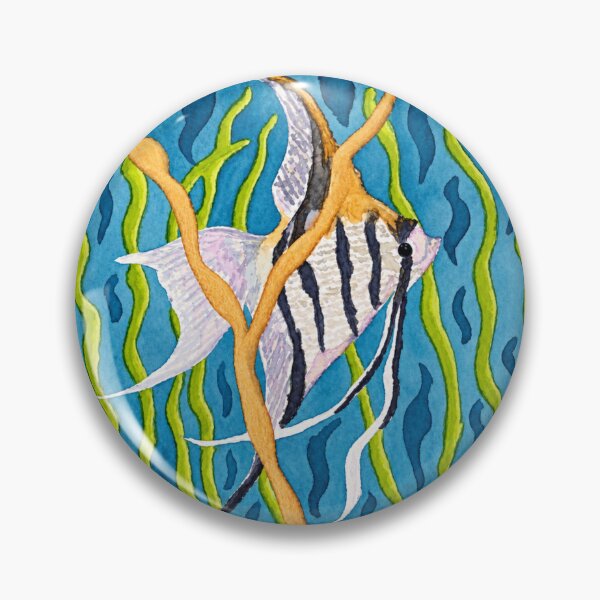 Item preview, Between the Reeds – Kintsugi Angelfish Watercolour | Ripple and Reflection Series designed and sold by newsuept25.art.