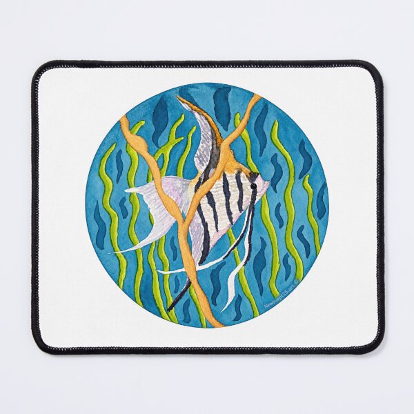 Item preview, Between the Reeds – Kintsugi Angelfish Watercolour | Ripple and Reflection Series designed and sold by newsuept25.art.