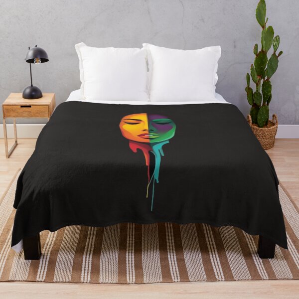 Item preview, Split Neon Pop Art Woman Face designed and sold by MargaretPolanco.