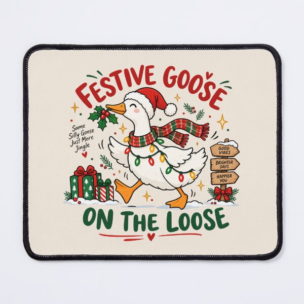 Item preview, Festive Goose on the Loose Christmas Shirt, Funny Farm Goose Holiday Tee, Silly Goose Gift for Librarians designed and sold by Quiajia.