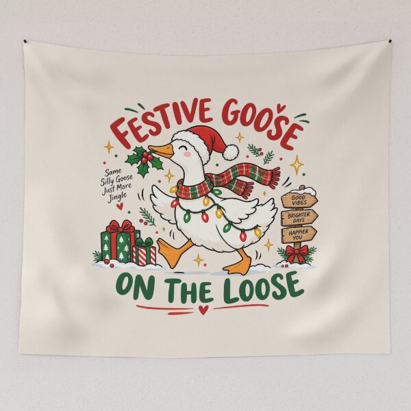 Item preview, Festive Goose on the Loose Christmas Shirt, Funny Farm Goose Holiday Tee, Silly Goose Gift for Librarians designed and sold by Quiajia.