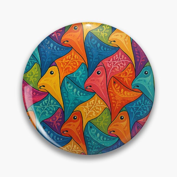 Item preview, Colorful Bird Tessellation Pattern – Vibrant Geometric Art designed and sold by vinothmech53.
