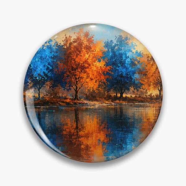 Item preview, Echoes of Gold and Sapphire - Blue and Gold Landscape Art designed and sold by Joey Santiago.