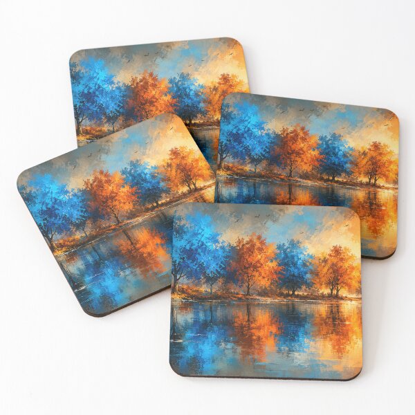 Item preview, Echoes of Gold and Sapphire - Blue and Gold Landscape Art designed and sold by Joey Santiago.