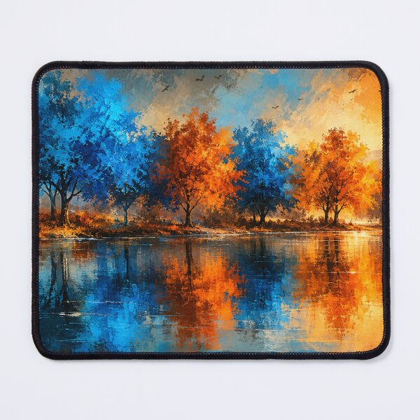Item preview, Echoes of Gold and Sapphire - Blue and Gold Landscape Art designed and sold by Joey Santiago.