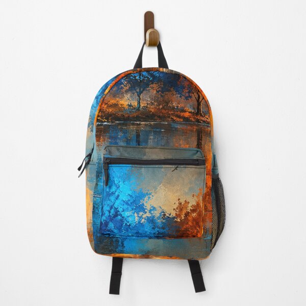 Item preview, Echoes of Gold and Sapphire - Blue and Gold Landscape Art designed and sold by Joey Santiago.