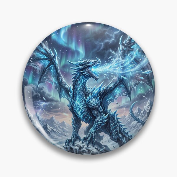 Item preview, Frost Dragon Perched on Snowy Mountain Peak designed and sold by Lucid Dream Pixel.