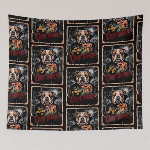Item preview, Halloween Count Barkula Bulldog Vampire Poster designed and sold by d247.