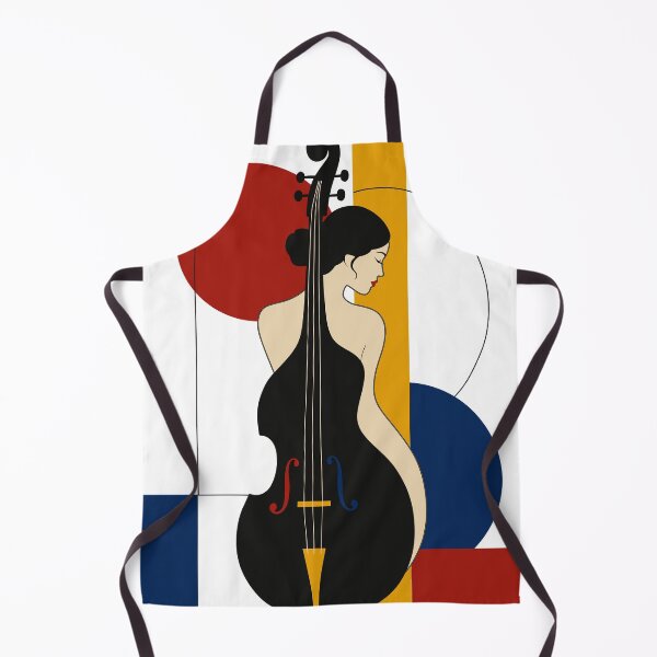 Item preview, Bauhaus Double Bass Woman Print | Abstract Music Art | Mid Century Modern Jazz Print | Geometric Female Musician Decor designed and sold by Studio pod Burom.