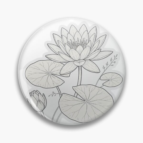 Item preview, White Water Lily Sticker | Water Lily Die Cut Sticker | Fine Line Botanical Decal | Pond Flower Laptop Sticker designed and sold by FineLineBotanical .