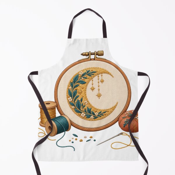Item preview, Threaded Moon – Embroidery Hoop designed and sold by SAS-Designer.