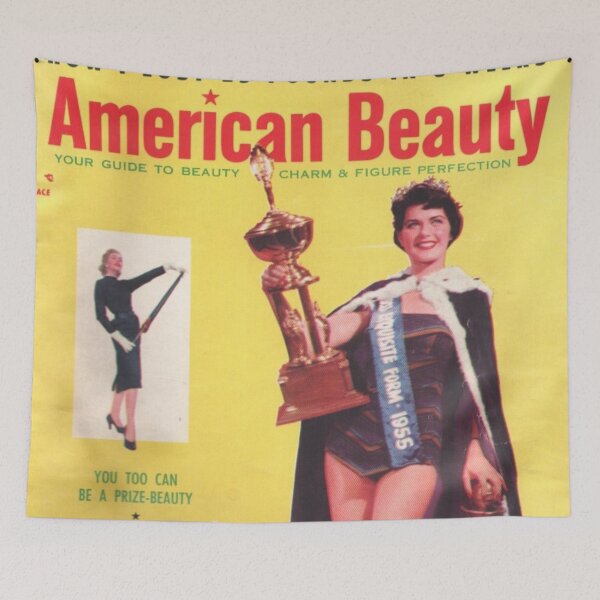 Item preview, American Beauty Queen Self Improvement Vintage Magazine Cover Fan Art Original Custom Vintage Movie Poster Wall Art Tee Design designed and sold by Cool Robot Bro..