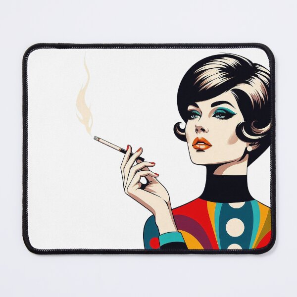 Item preview, Retro Smoking Woman Mod Fashion Vintage Glamour Portrait. designed and sold by Spark2Seduction.