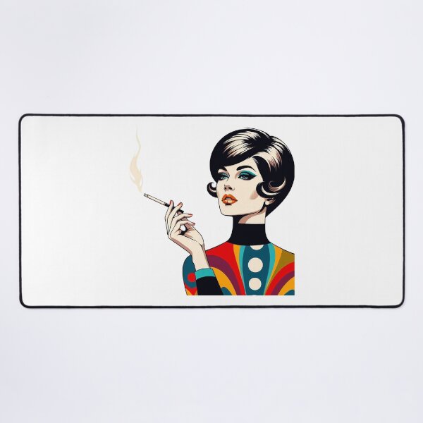 Item preview, Retro Smoking Woman Mod Fashion Vintage Glamour Portrait. designed and sold by Spark2Seduction.