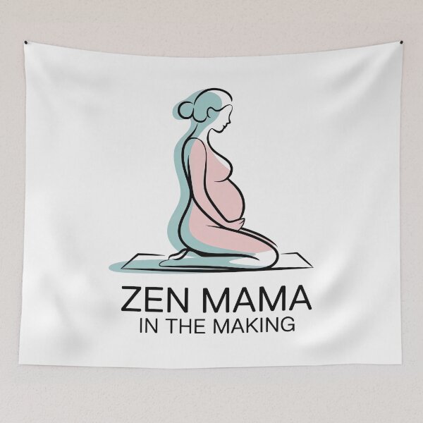 Item preview, Zen Mama In The Making Pink Teal Flat Design designed and sold by 108stillness.