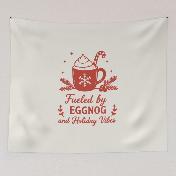 Item preview, Fueled By Eggnog And Holiday Vibes – Christmas Drink Art designed and sold by Tklezardesigns.