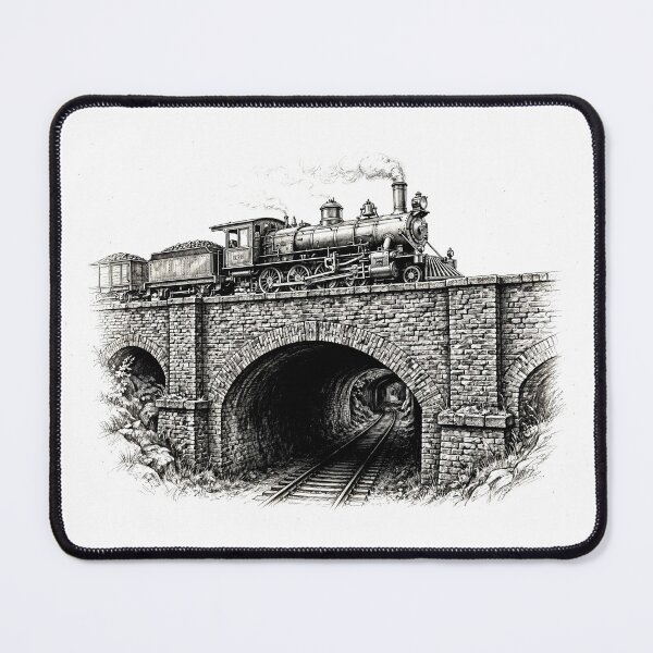 Item preview, Vintage Steam Locomotive On Brick Bridge Tunnel designed and sold by K3v1nDesing.