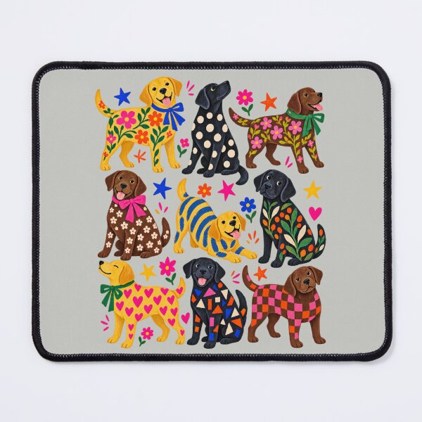 Item preview, Colorful Labrador Folk Art Floral Dog Collage designed and sold by AmiGraph.