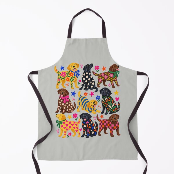 Item preview, Colorful Labrador Folk Art Floral Dog Collage designed and sold by AmiGraph.