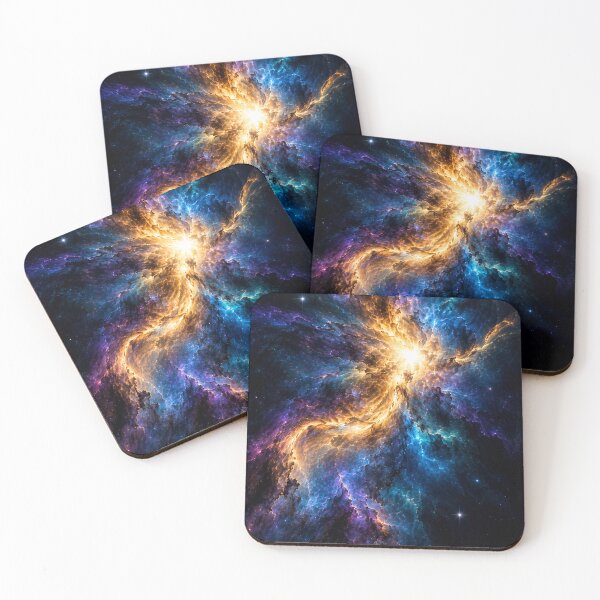 Item preview, Golden Stellar Convergence – Luminous Cosmic Nebula designed and sold by OandSDesigns23.