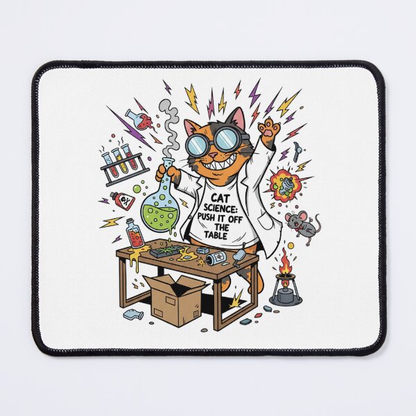 Item preview, Cat Science Push It Off The Table Funny Mad Scientist Cat Design designed and sold by cannsuh.
