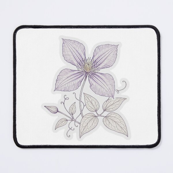 Item preview, Purple Clematis Sticker | Clematis Die Cut Sticker | Fine Line Botanical Decal | Clematis Flower Laptop Sticker designed and sold by FineLineBotanical .