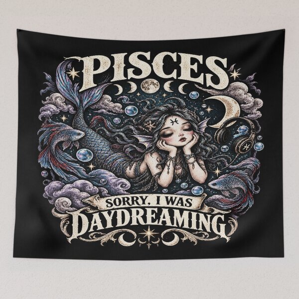 Item preview, Pisces Zodiac Gothic Mermaid Sorry I Was Dreaming designed and sold by TheInkRaven.