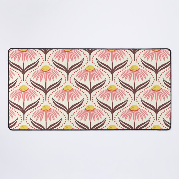 Item preview, Geometric wildflower daisies in pink and cream designed and sold by Jennifer Ladd.