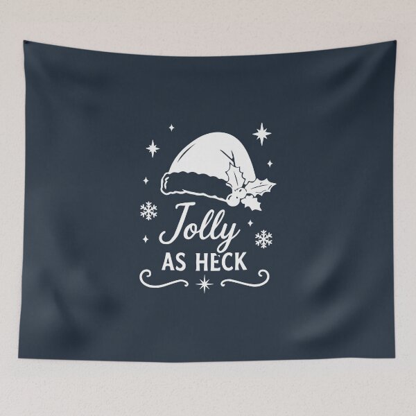 Item preview, Jolly As Heck – Santa Hat Christmas Art designed and sold by Tklezardesigns.