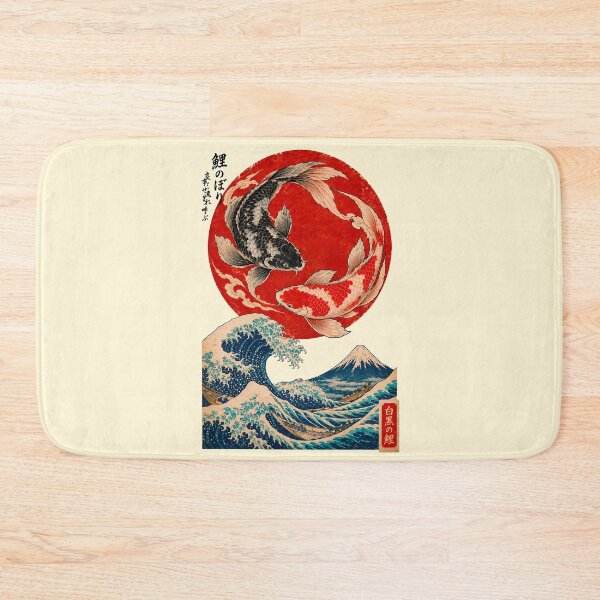 Item preview, Yin Yang Koi Fish - Great Wave & Mount Fuji Ukiyo-e designed and sold by TheSamuraiCat.
