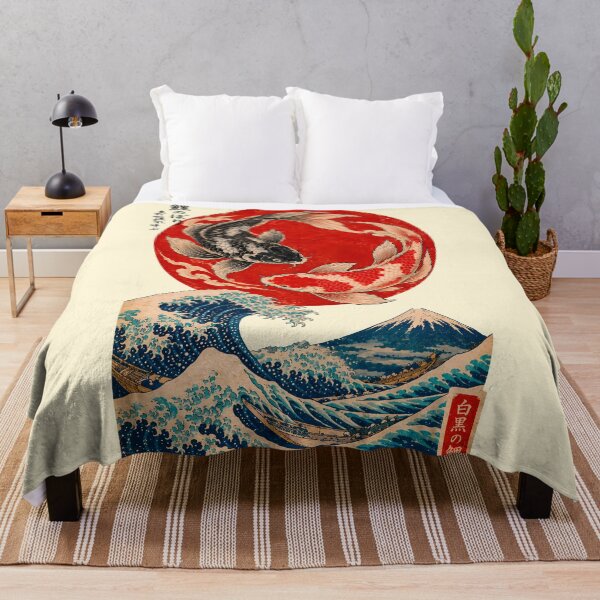 Item preview, Yin Yang Koi Fish - Great Wave & Mount Fuji Ukiyo-e designed and sold by TheSamuraiCat.