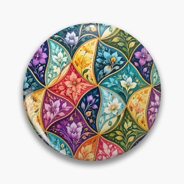 Item preview, Colorful Floral Tessellation Pattern – Vibrant Botanical Tile Art designed and sold by vinothmech53.