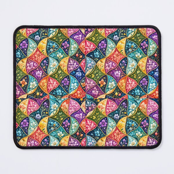 Item preview, Colorful Floral Tessellation Pattern – Vibrant Botanical Tile Art designed and sold by vinothmech53.