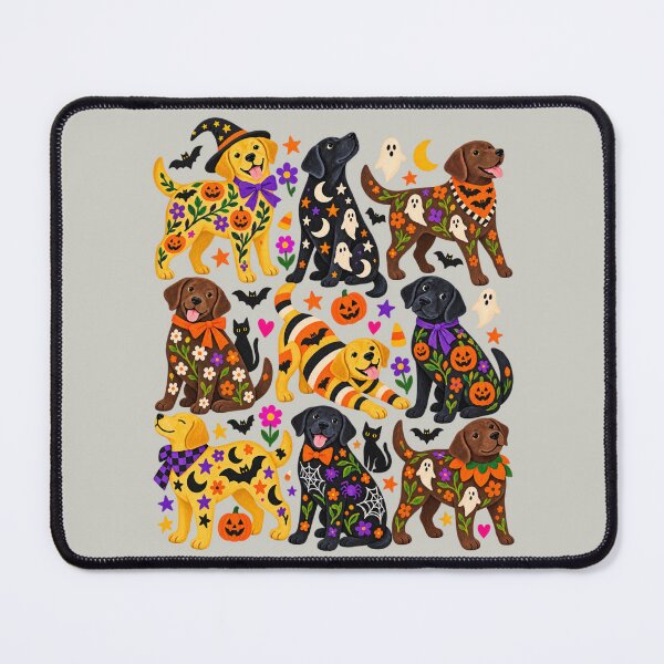 Item preview, Labrador Halloween Colorful Folk Art Dog Collage designed and sold by AmiGraph.