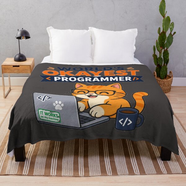 Item preview, World's Okayest Programmer Cat designed and sold by MargaretPolanco.