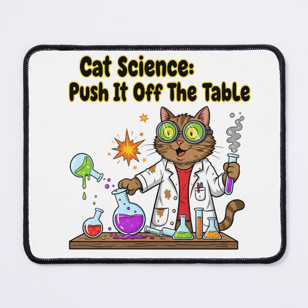 Item preview, Cat Science Push It Off The Table Funny Brown Tabby Lab Explosion Design designed and sold by cannsuh.