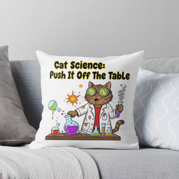 Item preview, Cat Science Push It Off The Table Funny Brown Tabby Lab Explosion Design designed and sold by cannsuh.
