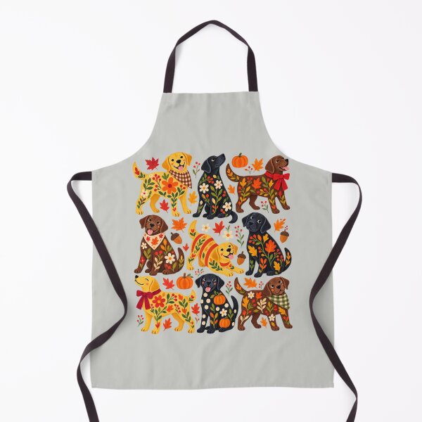 Item preview, Labrador Thanksgiving Floral Folk Art Autumn Dog Collage designed and sold by AmiGraph.
