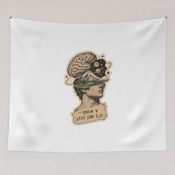 Item preview, Cosmic Mind Open Universe Mountain Vintage Sticker designed and sold by PRIME4YOU.