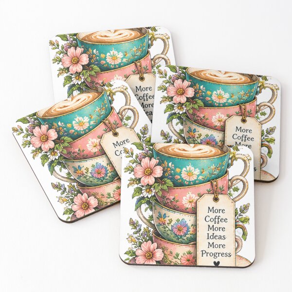 Item preview, More Coffee More Ideas Floral Cups designed and sold by DrAsmaaMohamed.