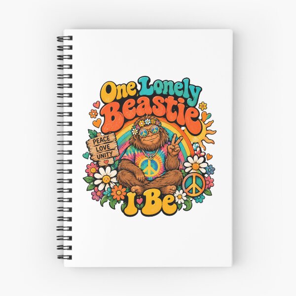 Item preview, Copy of One Lonely Beastie I Be Retro Hippie Groovy Quote Peace & Flowers Design designed and sold by CreativeNest Prints.