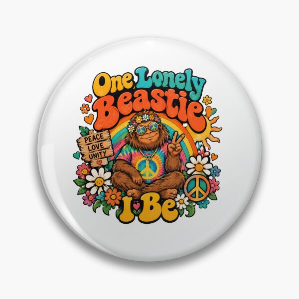 Item preview, Copy of One Lonely Beastie I Be Retro Hippie Groovy Quote Peace & Flowers Design designed and sold by CreativeNest Prints.