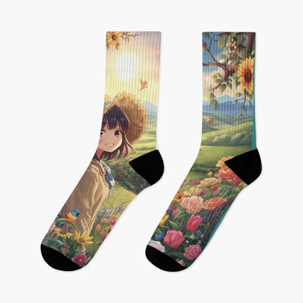 Item preview, Anime Girl In Aesthetic Flower Field designed and sold by MargaretPolanco.