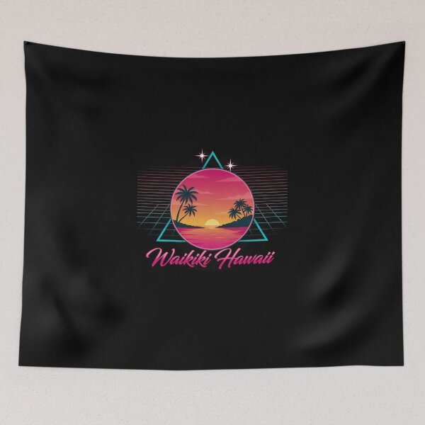 Item preview, Waikiki Hawaii Retro 80s Synthwave Sunset designed and sold by Enea Kelo.