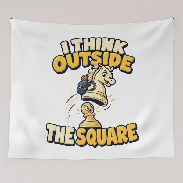 Item preview, I Think Outside the Square - Funny Chess Knight designed and sold by Good Mood Foundry.