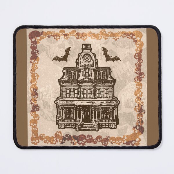 Item preview, Haunted Victorian Mansion Bats Gothic House Woodcut Orange designed and sold by Ghoul Enterprises.