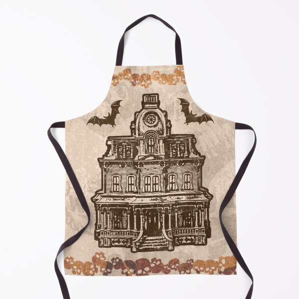 Item preview, Haunted Victorian Mansion Bats Gothic House Woodcut Orange designed and sold by Ghoul Enterprises.