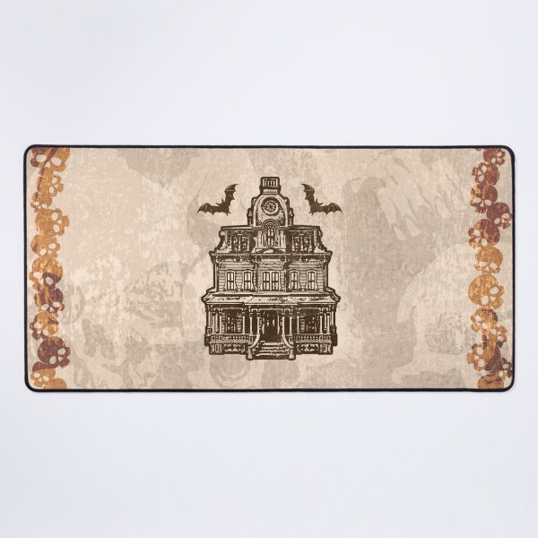 Item preview, Haunted Victorian Mansion Bats Gothic House Woodcut Orange designed and sold by Ghoul Enterprises.