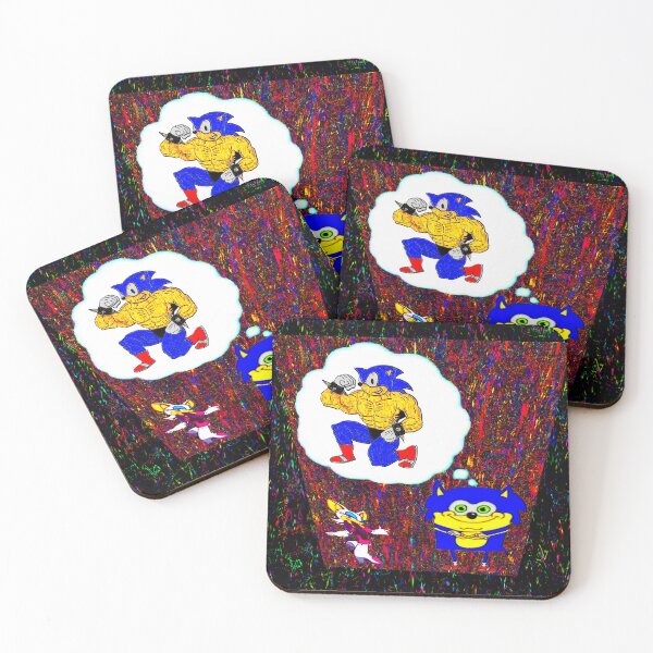 Item preview, sonic sponge bob strong man holo foil designed and sold by retro_hobbie_shop.